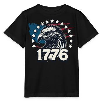 American USA Freedom Justice Fighter Abe 1776 - Stanley/Stella MINI CREATOR Kids’ T-Shirt - black - Front - Mikhail (115cm)