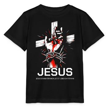 Jesus starb für mich - Stanley/Stella Kinder T-Shirt MINI CREATOR  - Schwarz - Vorne - Mikhail (115cm)