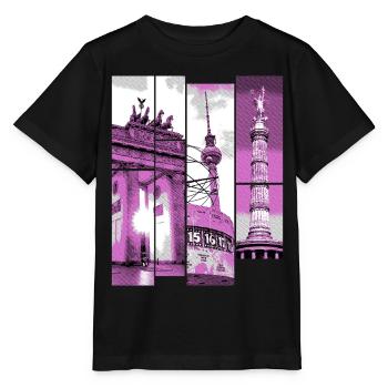 Berlin Skyline City Allemagne Collage Vintage - T-shirt bio MINI CREATOR Stanley/Stella Enfant - noir - Devant - Mikhail (115cm)