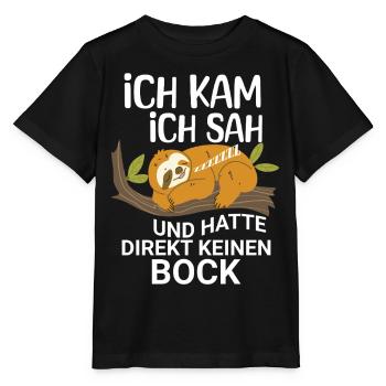 Faultier Kein Bock - Stanley/Stella Kinder T-Shirt MINI CREATOR  - Schwarz - Vorne - Mikhail (115cm)