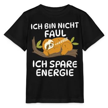 Le paresseux économise de l’énergie - T-shirt bio MINI CREATOR Stanley/Stella Enfant - noir - Devant - Mikhail (115cm)