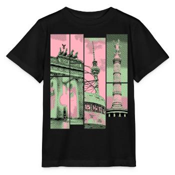 Berlin Skyline City Allemagne Collage Vintage - T-shirt bio MINI CREATOR Stanley/Stella Enfant - noir - Devant - Mikhail (115cm)