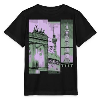 Berlin Skyline City Allemagne Collage Vintage - T-shirt bio MINI CREATOR Stanley/Stella Enfant - noir - Devant - Mikhail (115cm)