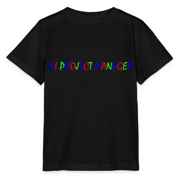 AI Project Manager – Bunte Typografie - Stanley/Stella Kinder T-Shirt MINI CREATOR  - Schwarz - Vorne - Mikhail (115cm)