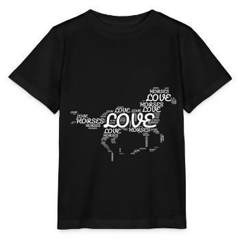 Ich Liebe Pferde T-Shirt Geschenkidee - Stanley/Stella Kinder T-Shirt MINI CREATOR  - Schwarz - Vorne - Mikhail (115cm)