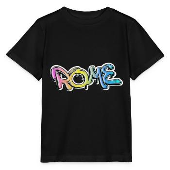 Rome Rome Italie Ville Graffiti Spray Sprayer - T-shirt bio MINI CREATOR Stanley/Stella Enfant - noir - Devant - Mikhail (115cm)