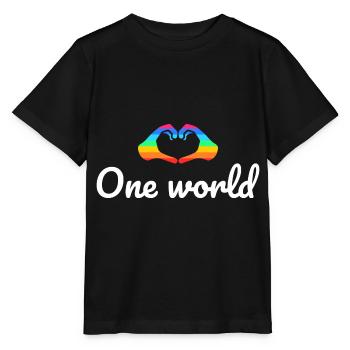one world - Stanley/Stella Kinder T-Shirt MINI CREATOR  - Schwarz - Vorne - Mikhail (115cm)