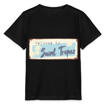 Welcome to Saint Tropez - Stanley/Stella Kinder T-Shirt MINI CREATOR  - Schwarz - Vorne - Mikhail (115cm)