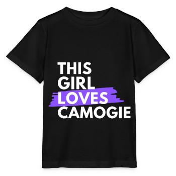 This girl loves camogie. - Stanley/Stella MINI CREATOR Kids’ T-Shirt - black - Front - Mikhail (115cm)