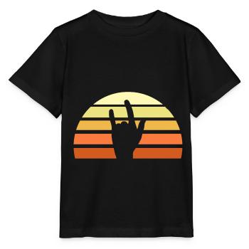Festival Summer Hand Sign Rocker Gift - Stanley/Stella MINI CREATOR Kids’ T-Shirt - black - Front - Mikhail (115cm)