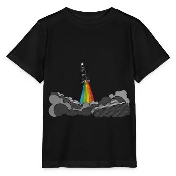 Missile Rocket (navette spatiale) - T-shirt bio MINI CREATOR Stanley/Stella Enfant - noir - Devant - Mikhail (115cm)