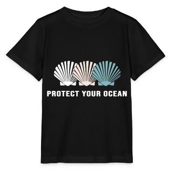sea environmental protection climate change save ocean - Stanley/Stella MINI CREATOR Kids’ T-Shirt - black - Front - Mikhail (115cm)