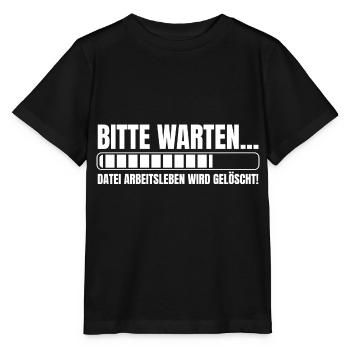 Bitte warten Datei Arbeitsleben wird gelöscht - Stanley/Stella Kinder T-Shirt MINI CREATOR  - Schwarz - Vorne - Mikhail (115cm)