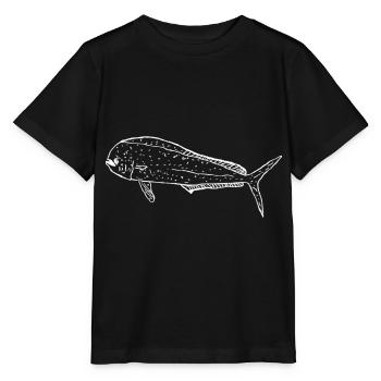 Gemeine Goldmakrele weiß - Stanley/Stella Kinder T-Shirt MINI CREATOR  - Schwarz - Vorne - Mikhail (115cm)