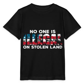 No one is illegal per immigration - Stanley/Stella MINI CREATOR Kids’ T-Shirt - black - Front - Mikhail (115cm)