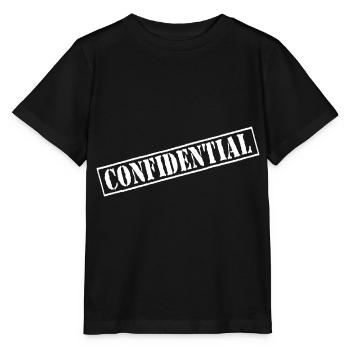 Confidential vector stamp - Stanley/Stella MINI CREATOR Kids’ T-Shirt - black - Front - Mikhail (115cm)