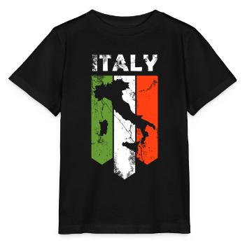 Italien Italy Italia Landesform Stiefel - Stanley/Stella Kinder T-Shirt MINI CREATOR  - Schwarz - Vorne - Mikhail (115cm)