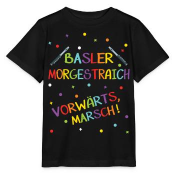 Fasnacht Morgestraich Basel Karneval Piccoloflöte - Stanley/Stella Kinder T-Shirt MINI CREATOR  - Schwarz - Vorne - Mikhail (115cm)