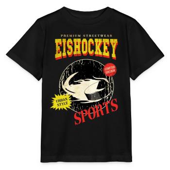 Ice Hockey Puck Ice Hockey Puck Vintage Retro - Stanley/Stella MINI CREATOR Kids’ T-Shirt - black - Front - Mikhail (115cm)