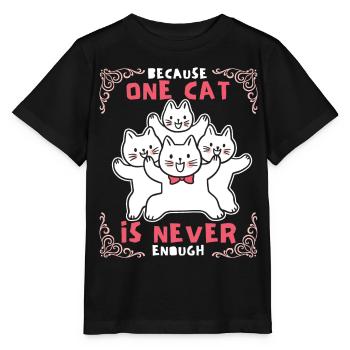 Chat, drôle de dicton, beaucoup de chats, maman chat - T-shirt bio MINI CREATOR Stanley/Stella Enfant - noir - Devant - Mikhail (115cm)