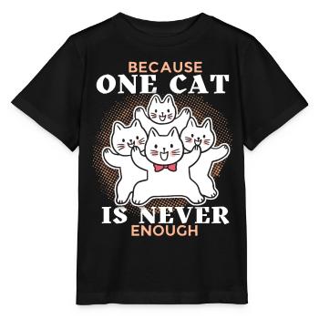 Chat, drôle de dicton, beaucoup de chats, papa chat - T-shirt bio MINI CREATOR Stanley/Stella Enfant - noir - Devant - Mikhail (115cm)