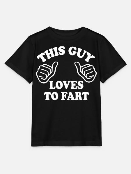 This guy loves to fahrt - Stanley/Stella Kinder T-Shirt MINI CREATOR - Schwarz