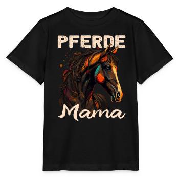 Pferdemama Pferdemädchen - Reiten - Westernreiter - Stanley/Stella Kinder T-Shirt MINI CREATOR  - Schwarz - Vorne - Mikhail (115cm)