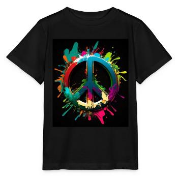 Symbole abstrait de la paix - T-shirt bio MINI CREATOR Stanley/Stella Enfant - noir - Devant - Mikhail (115cm)