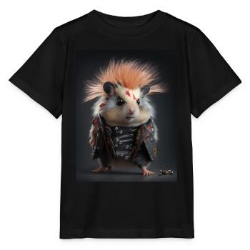 Coole Punk Maus - Stanley/Stella Kinder T-Shirt MINI CREATOR  - Schwarz - Vorne - Mikhail (115cm)