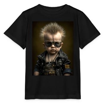 Cooles Punk Baby - Stanley/Stella Kinder T-Shirt MINI CREATOR  - Schwarz - Vorne - Mikhail (115cm)
