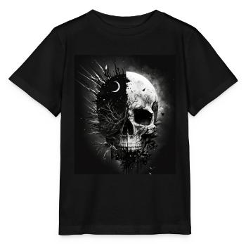 Crâne au clair de lune - T-shirt bio MINI CREATOR Stanley/Stella Enfant - noir - Devant - Mikhail (115cm)