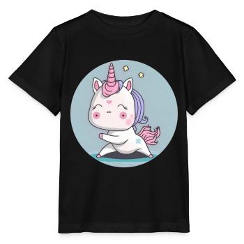 Licorne Chibi Yoga - T-shirt bio MINI CREATOR Stanley/Stella Enfant - noir - Devant - Mikhail (115cm)