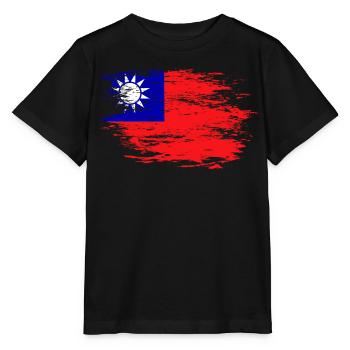 Taiwan Flag Flag - Stanley/Stella MINI CREATOR Kids’ T-Shirt - black - Front - Mikhail (115cm)