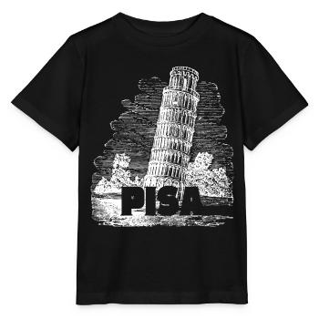 Pise Florence La Tour Penchée Pise Souvenir Rétro - T-shirt bio MINI CREATOR Stanley/Stella Enfant - noir - Devant - Mikhail (115cm)