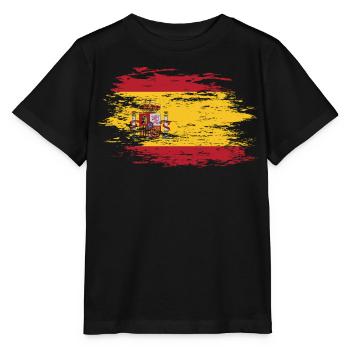 Spanien Flagge used - Stanley/Stella Kinder T-Shirt MINI CREATOR  - Schwarz - Vorne - Mikhail (115cm)