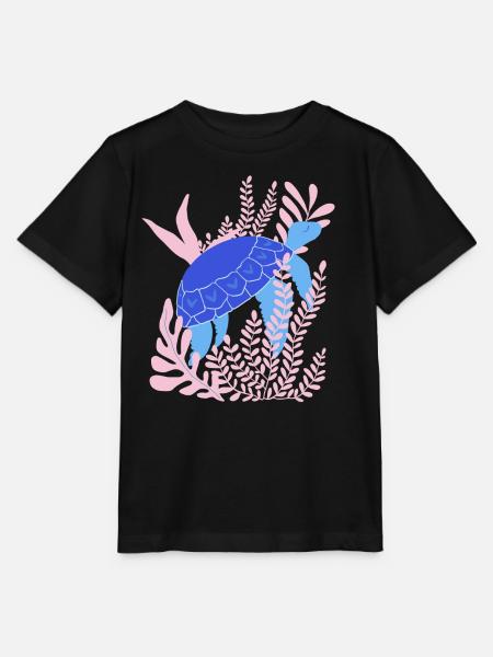 Unterwasser: Schildkröte - Stanley/Stella Kinder T-Shirt MINI CREATOR - Schwarz