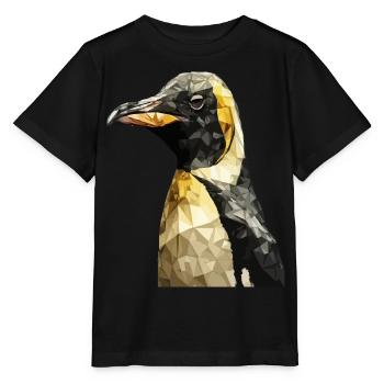 Manchot empereur géométrique Art polygonal graphique - T-shirt bio MINI CREATOR Stanley/Stella Enfant - noir - Devant - Mikhail (115cm)