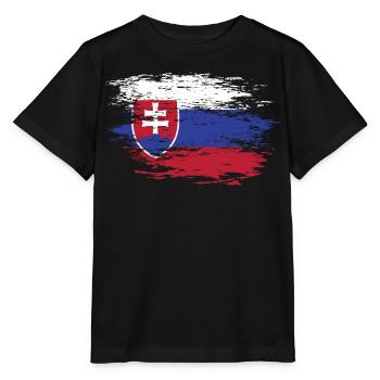 Slowakei Flagge used - Stanley/Stella Kinder T-Shirt MINI CREATOR  - Schwarz - Vorne - Mikhail (115cm)