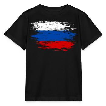 Russland Flagge used - Stanley/Stella Kinder T-Shirt MINI CREATOR  - Schwarz - Vorne - Mikhail (115cm)