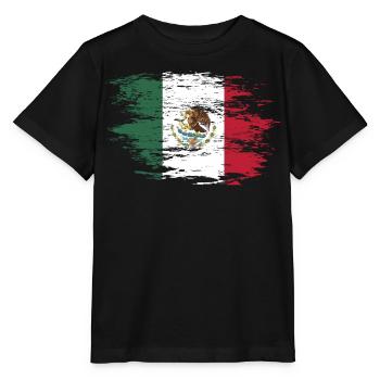 Mexiko Flagge used - Stanley/Stella Kinder T-Shirt MINI CREATOR  - Schwarz - Vorne - Mikhail (115cm)