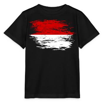Indonesien Flagge used - Stanley/Stella Kinder T-Shirt MINI CREATOR  - Schwarz - Vorne - Mikhail (115cm)