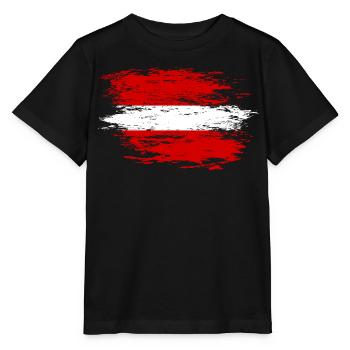 Lettland Flagge used - Stanley/Stella Kinder T-Shirt MINI CREATOR  - Schwarz - Vorne - Mikhail (115cm)