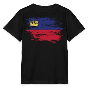 Liechtenstein Flagge used - Stanley/Stella Kinder T-Shirt MINI CREATOR  - Schwarz - Vorne - Mikhail (115cm)