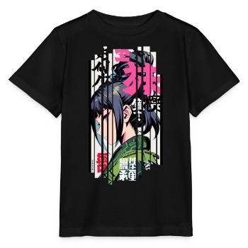 Ver.1 - Geometrische Frau, traditioneller Ninja - Stanley/Stella Kinder T-Shirt MINI CREATOR  - Schwarz - Vorne - Mikhail (115cm)