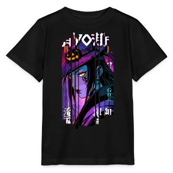 Halloween - Hexe Geometrischer Effekt Mauve - Stanley/Stella Kinder T-Shirt MINI CREATOR  - Schwarz - Vorne - Mikhail (115cm)