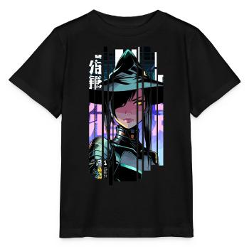 Geometrische Halloween-Hexe - Stanley/Stella Kinder T-Shirt MINI CREATOR  - Schwarz - Vorne - Mikhail (115cm)