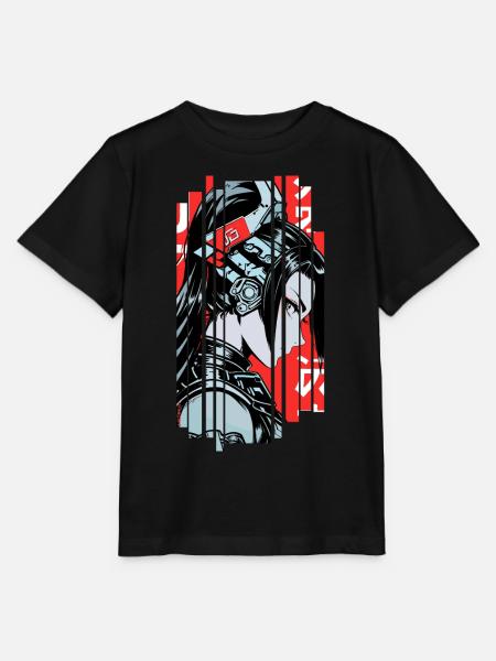 Frau Cyborg japan rot - Stanley/Stella Kinder T-Shirt MINI CREATOR - Schwarz