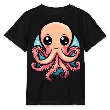 Adorable Kawaii Octopus - Stanley/Stella MINI CREATOR Kids’ T-Shirt - black - Front - Mikhail (115cm)