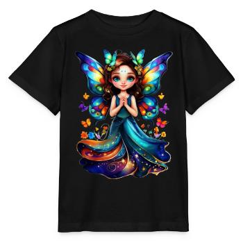 Charmante Fée Papillon - T-shirt bio MINI CREATOR Stanley/Stella Enfant - noir - Devant - Mikhail (115cm)