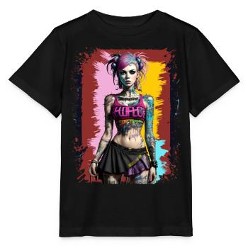 Pretty Punk Girl - Stanley/Stella Kinder T-Shirt MINI CREATOR  - Schwarz - Vorne - Mikhail (115cm)